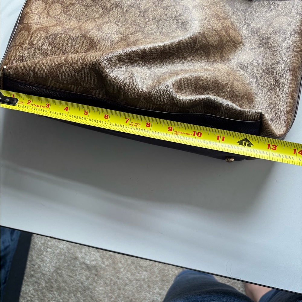 Coach Signature Brown and Purple Shoulder Bag - Picture 6 of 9